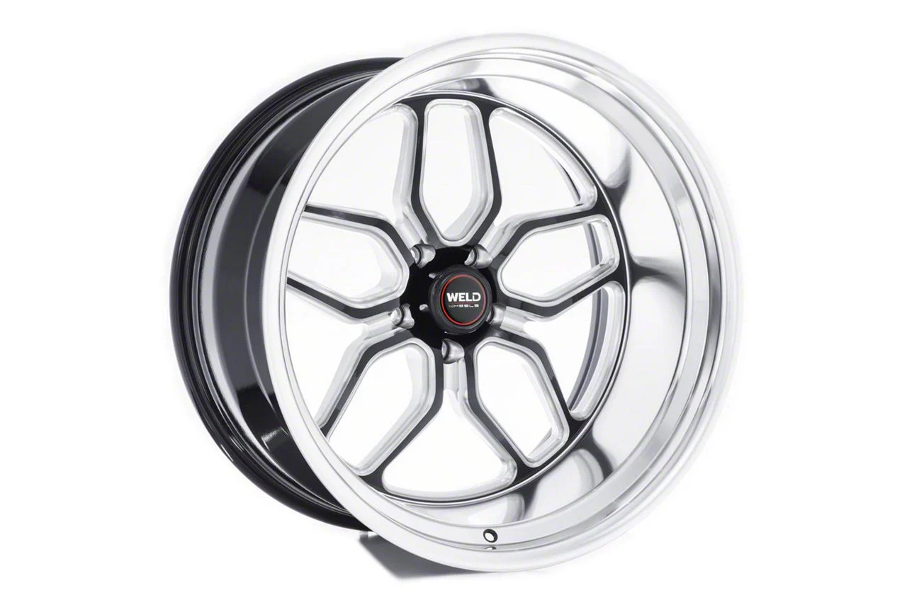 WELD Performance Laguna Gloss Black Milled Wheel; Rear Only; 20x10.5; 20mm Offset (11-23 RWD Charger, Excluding Widebody)