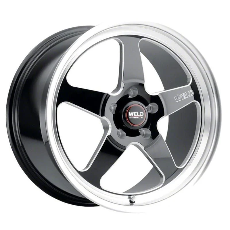 WELD Performance Ventura Drag Gloss Black Milled Wheel; Rear Only; 17x10; 0mm Offset (20-23 Charger Widebody)