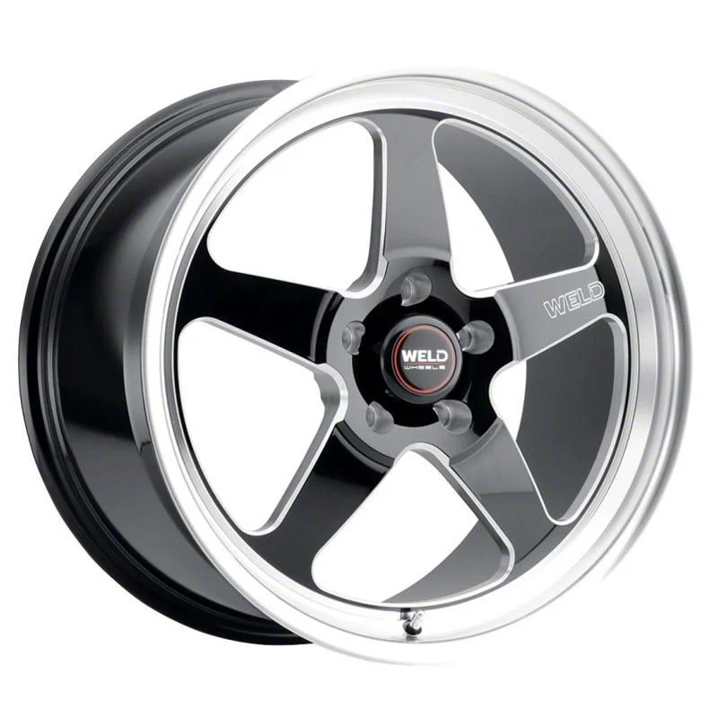 WELD Performance Ventura Drag Gloss Black Milled Wheel; Rear Only; 17x10; 30mm Offset (06-10 RWD Charger)