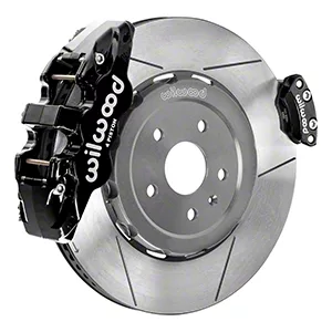 Wilwood AERO4 Rear Big Brake Kit with Slotted Rotors; Black Calipers (20-26 Corvette C8)