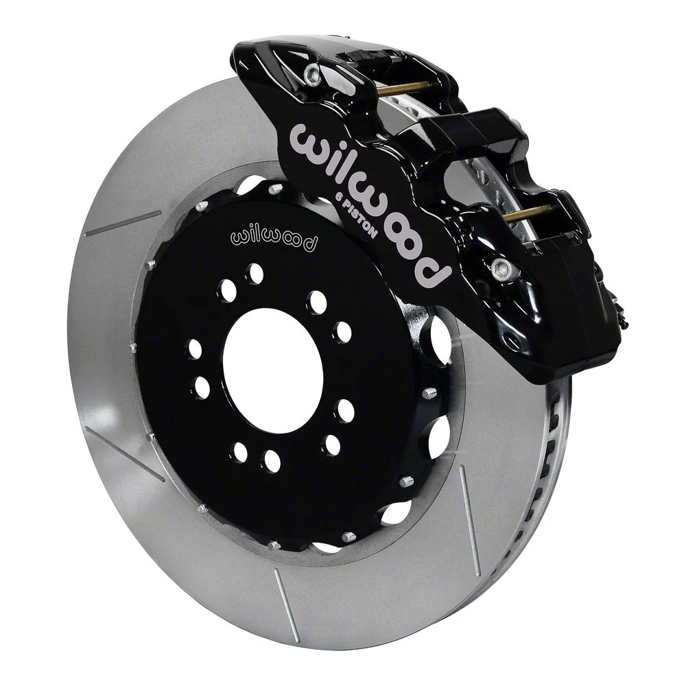 Wilwood AERO6 Front Big Brake Kit with 15-Inch Slotted Rotors; Black Calipers (14-19 Corvette C7)