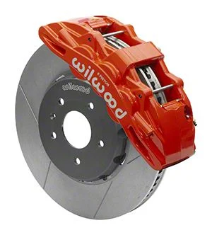 Wilwood SX6R Dynamic Front Big Brake Kit with 14-Inch Slotted Rotors; Red Calipers (14-19 Corvette C7)