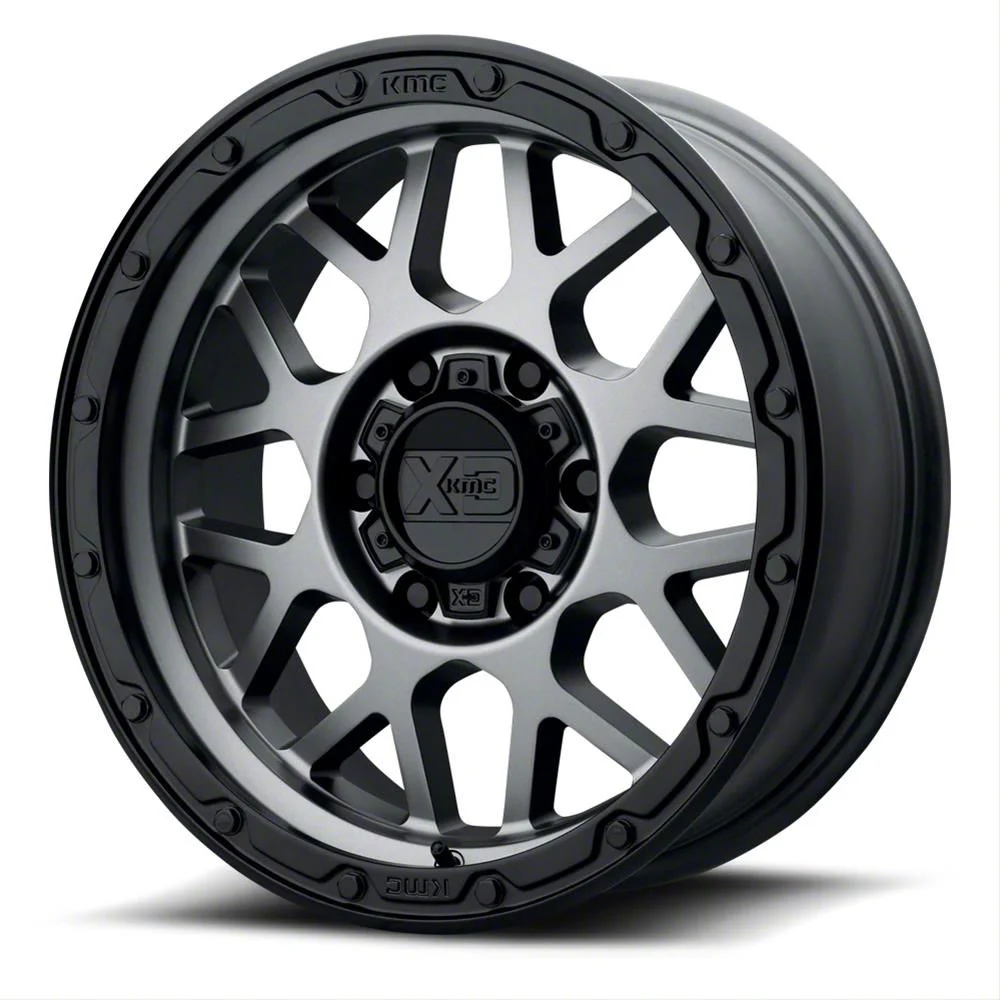 XD Grenade OR Matte Gray with Matte Black Lip 6-Lug Wheel; 18x8.5; 0mm Offset (15-20 Tahoe)