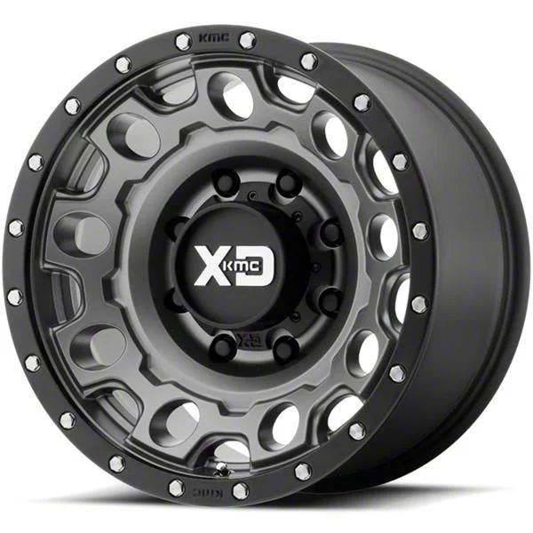 XD Holeshot Matte Gray with Black Reinforcing Ring 6-Lug Wheel; 18x9; 18mm Offset (19-23 Ranger)