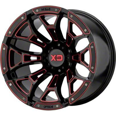 XD Boneyard Gloss Black Milled with Red Tint 6-Lug Wheel; 20x10; -18mm Offset (21-26 Tahoe)