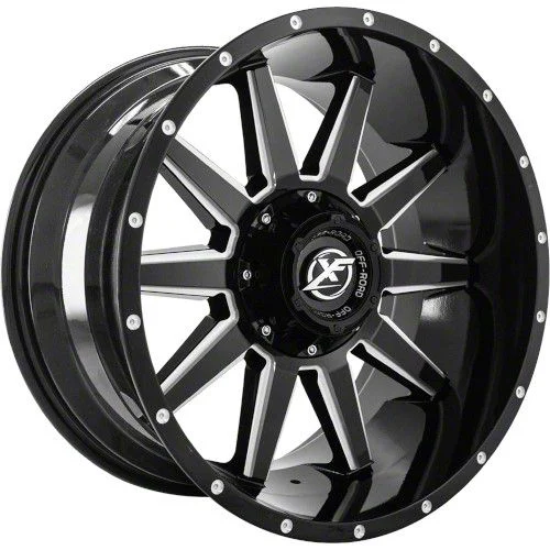 XF Offroad XF-219 Gloss Black Milled 6-Lug Wheel; 20x10; -12mm Offset (07-13 Sierra 1500)