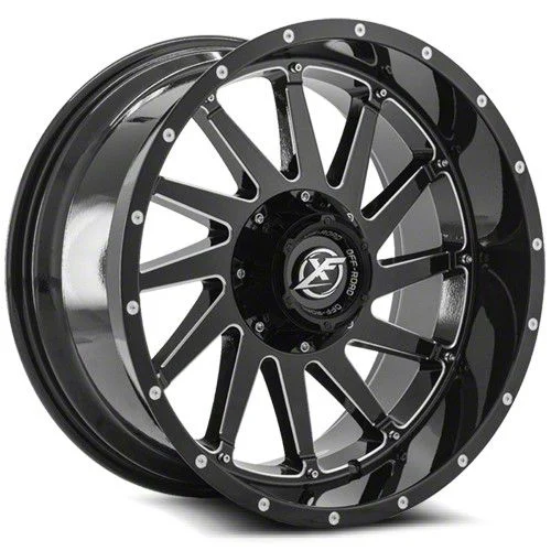 XF Offroad XF-216 Gloss Black Milled 6-Lug Wheel; 20x10; -12mm Offset (14-18 Sierra 1500)