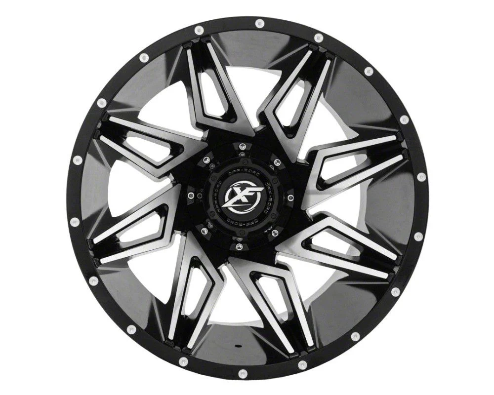 XF Offroad XF-218 Gloss Black Machined 6-Lug Wheel; 20x9; 12mm Offset (14-18 Sierra 1500)