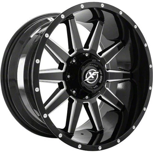 XF Offroad XF-219 Gloss Black Milled 6-Lug Wheel; 20x10; -12mm Offset (14-18 Sierra 1500)