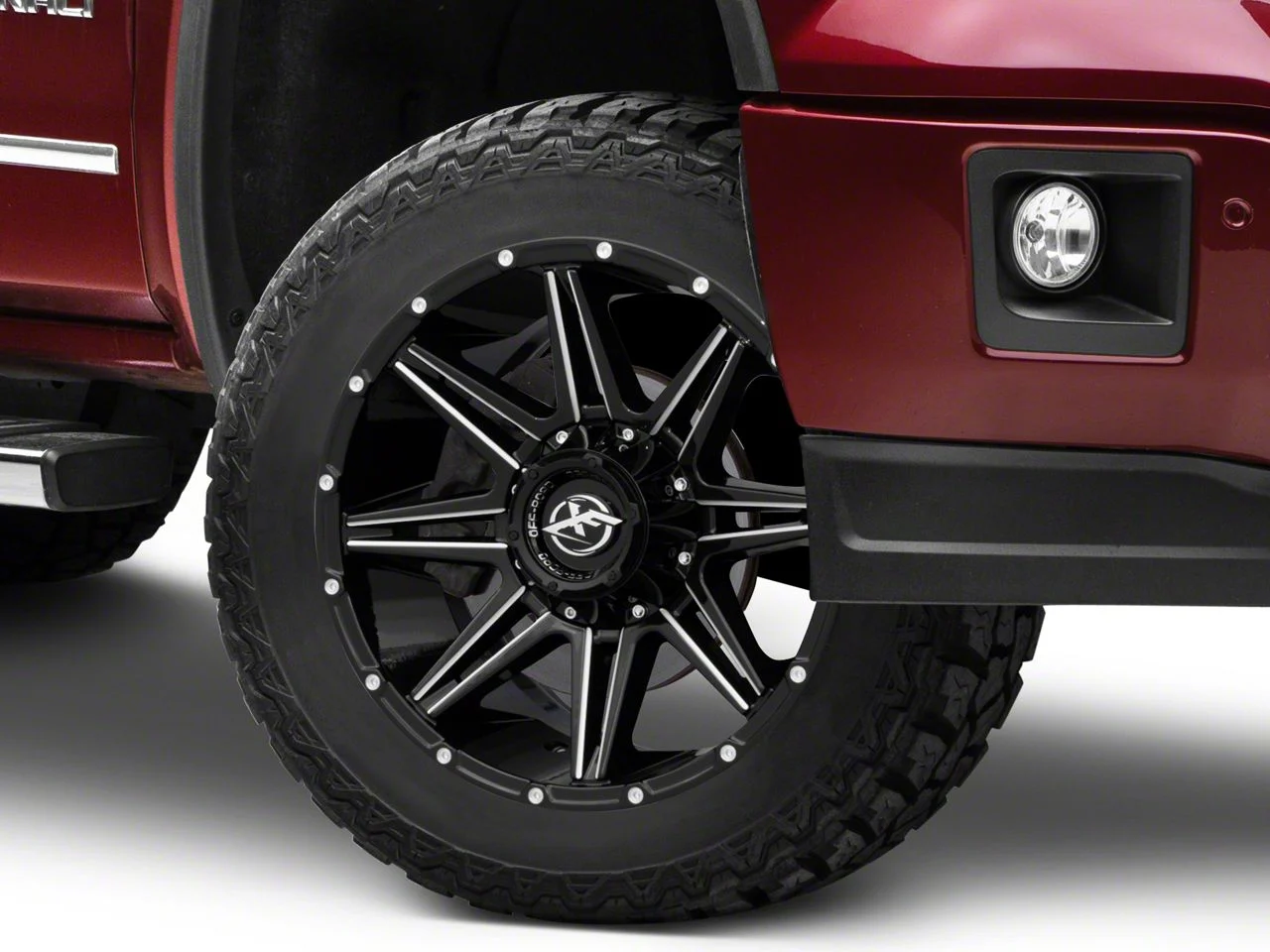 XF Offroad XF-220 Gloss Black Milled 6-Lug Wheel; 20x10; -24mm Offset (14-18 Sierra 1500)