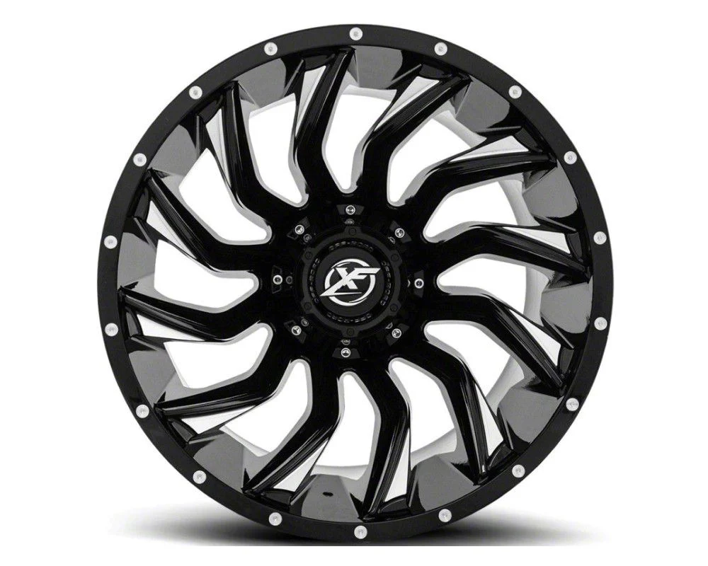 XF Offroad XF-224 Gloss Black Milled 6-Lug Wheel; 20x10; -12mm Offset (14-18 Sierra 1500)