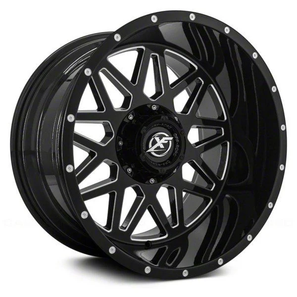 XF Offroad XF-211 Gloss Black Milled 6-Lug Wheel; 20x9; 0mm Offset (15-20 Tahoe)