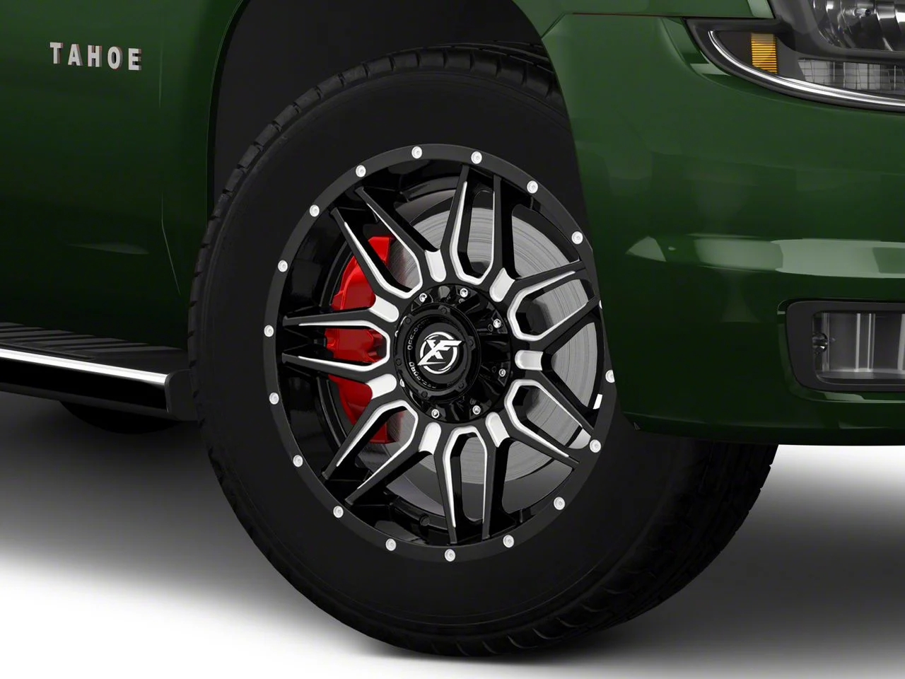 XF Offroad XF-222 Gloss Black Milled 6-Lug Wheel; 20x10; -12mm Offset (15-20 Tahoe)