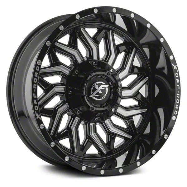 XF Offroad XF-228 Gloss Black Milled 6-Lug Wheel; 24x14; -76mm Offset (15-20 Tahoe)