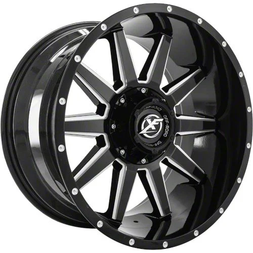 XF Offroad XF-219 Gloss Black Milled 6-Lug Wheel; 17x9; 0mm Offset (19-23 Ranger)