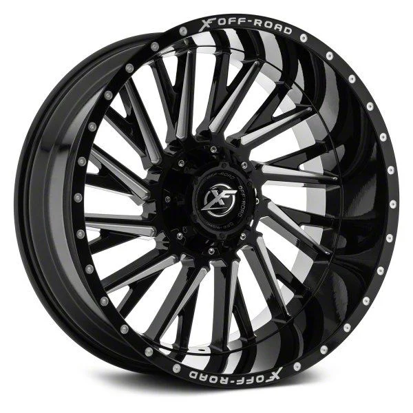XF Offroad XF-226 Gloss Black Milled 6-Lug Wheel; 20x9; 12mm Offset (19-23 Ranger)