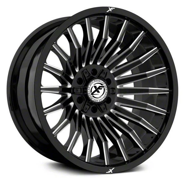 XF Offroad XF-231 Gloss Black Milled Logo 6-Lug Wheel; 20x9; 0mm Offset (19-23 Ranger)