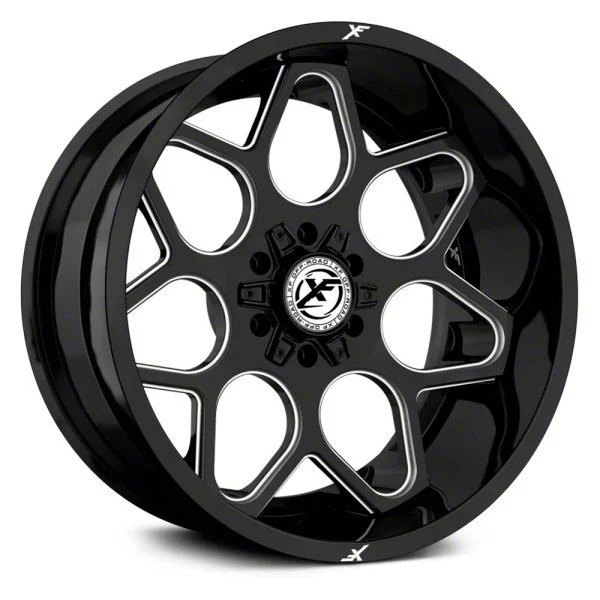 XF Offroad XF-233 Gloss Black Milled 6-Lug Wheel; 20x10; -12mm Offset (19-23 Ranger)