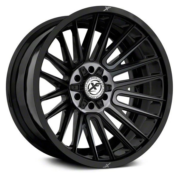 XF Offroad XF-234 Gloss Black with Brushed Double Dark Tint 6-Lug Wheel; 20x10; -12mm Offset (19-23 Ranger)