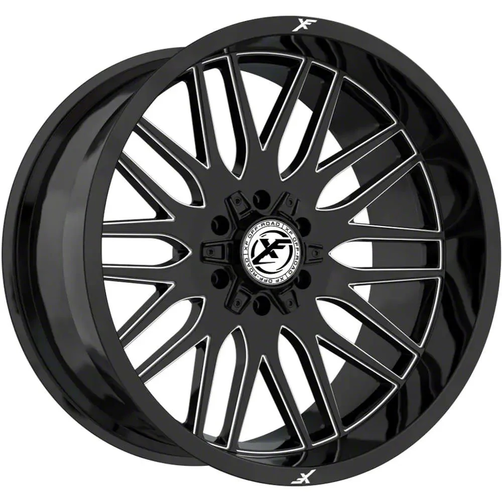 XF Offroad XF-240 Gloss Black Milled 6-Lug Wheel; 20x9; 12mm Offset (19-23 Ranger)