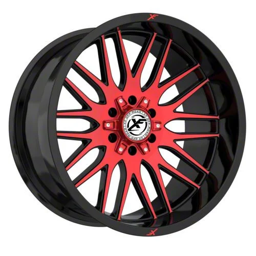 XF Offroad XF-240 Gloss Black Red Milled 6-Lug Wheel; 20x10; -12mm Offset (19-23 Ranger)