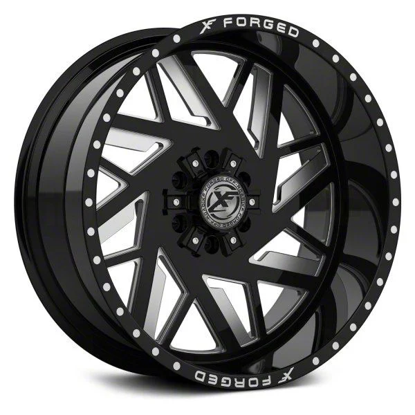 XFX Flow XFX-306 Gloss Black Milled 8-Lug Wheel; 24x14; -76mm Offset (15-19 Sierra 2500 HD)