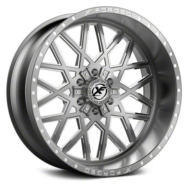XFX Flow XFX-307 Brushed Milled 8-Lug Wheel; 24x14; -76mm Offset (15-19 Sierra 2500 HD)
