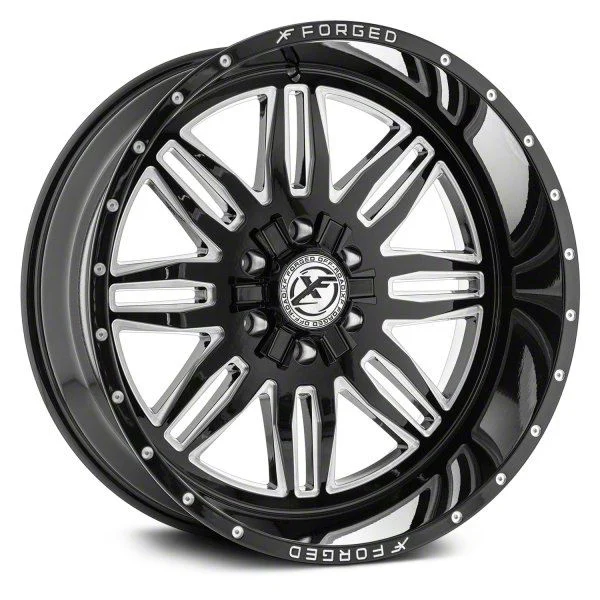 XFX Flow XFX-303 Gloss Black Milled 8-Lug Wheel; 24x12; -44mm Offset (20-26 Sierra 2500 HD)