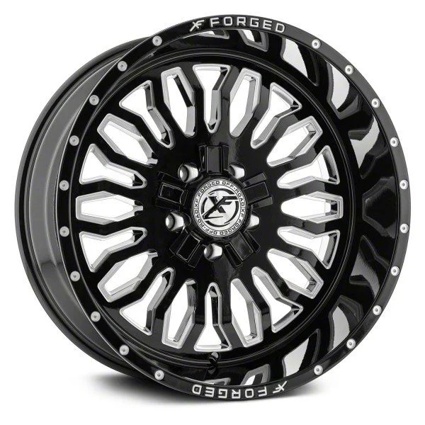 XFX Flow XFX-305 Gloss Black Milled 8-Lug Wheel; 24x14; -76mm Offset (20-26 Sierra 2500 HD)