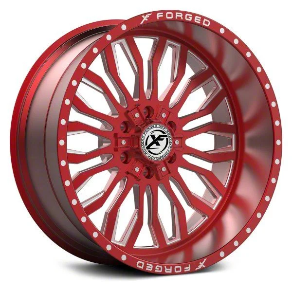 XFX Flow XFX-305 Red Milled 8-Lug Wheel; 24x12; -44mm Offset (20-26 Sierra 2500 HD)