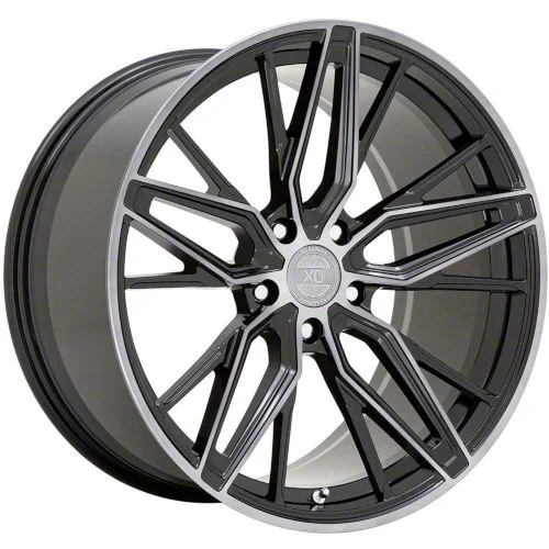 XO Luxury Zurich Gloss Black Machined Wheel; 20x9; 35mm Offset (21-26 Mustang Mach-E)