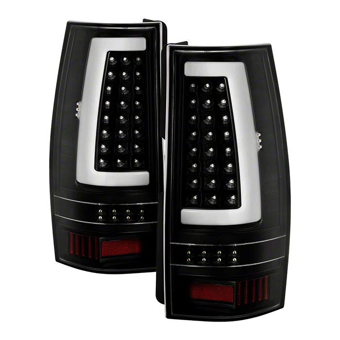 Version 2 Light Bar LED Tail Lights; Black Housing; Clear Lens (07-14 Yukon, Excluding Hybrid)