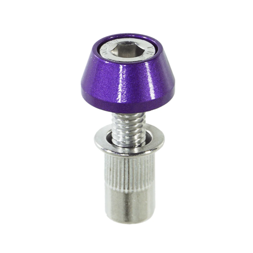 ZSPEC Body Kit Fastener, Billet-Angled Finish Washer & Stainless M6x20mm Bolt, w/ Rivet Nut, per Each